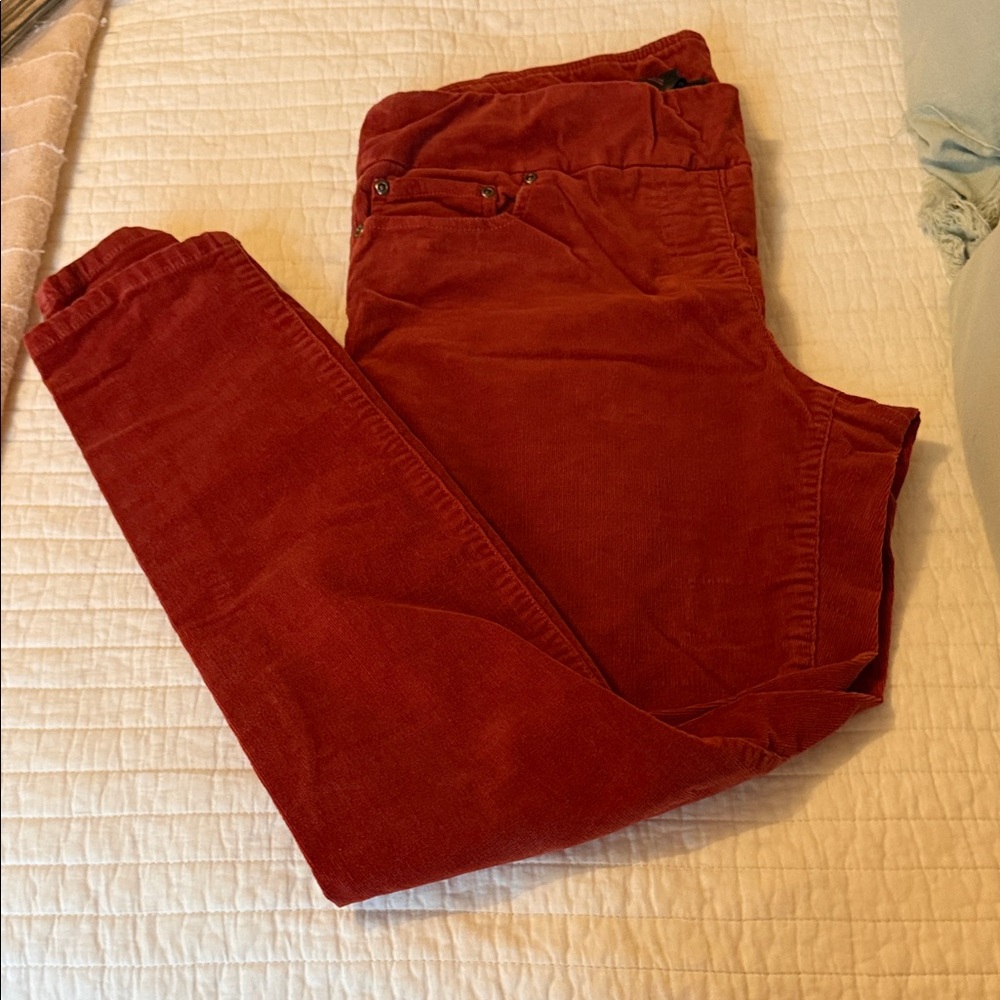 Burnt Orange Stretch Corduroy Pants